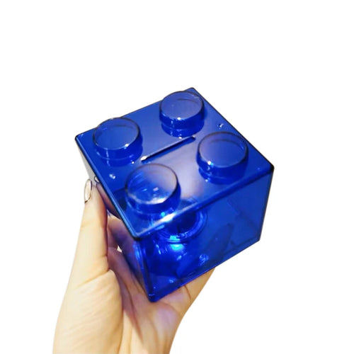 Building Block Toy Storage Box Transparent Plastic Block-Shaped Piggy