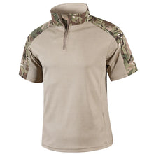 Summer Men's Outdoor Tactical Frog Suit Short Sleeve Camouflage Training Combat Shirt Breathable Tops Lightweight Fast Drying