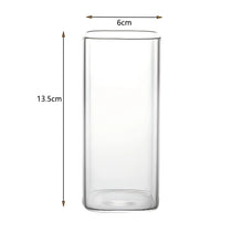 1PCS Square Heat Resistant Coffee Glass Cup With Lid and Straw