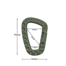 Tactical D-Ring Grimlock Carabiner Clip MOLLE Webbing Attachment Fast Latch System For Military Vest/Backpacks/Pouch/Bag/Belt