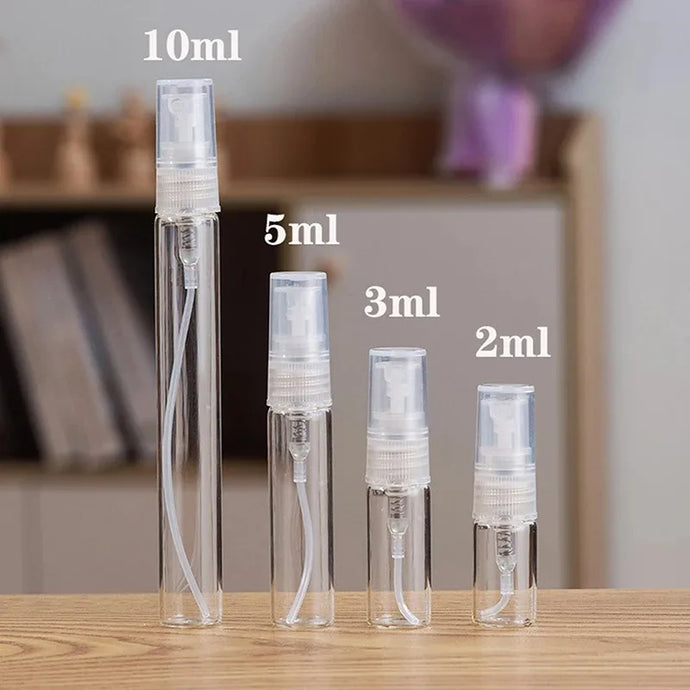 5/10Pcs 3ml 5ml 10ml Clear Mini Perfume Glass Bottle Empty Cosmetics