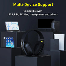 BINNUNE BW06 2.4GHz Wireless Gaming Headset with Mic for PS5 PS4 PC