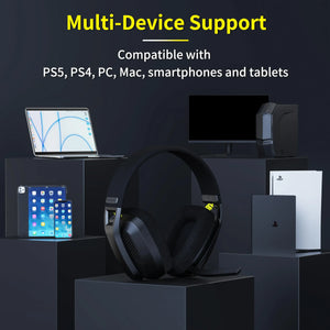 BINNUNE BW06 2.4GHz Wireless Gaming Headset with Mic for PS5 PS4 PC