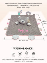 Personalized Baby Security Blanket Teether Plush Stuffed Toy Custom Blanket Comforter Bunny Elephant Soothe Appease Baby Gift
