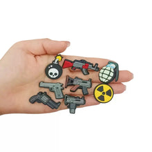 1-8Pcs Cool PVC Shoe Charm Clog Buckle Gun Sniper Rifle Designer Shoe Decoration Fit Adult Party Present