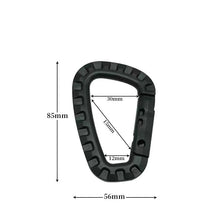 Tactical D-Ring Grimlock Carabiner Clip MOLLE Webbing Attachment Fast Latch System For Military Vest/Backpacks/Pouch/Bag/Belt