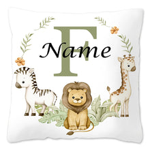 Animal with Name Pillow Case Personalized Pillow Dust Cover Bedroom Kids Wild Party Decoration Pillowcase Birthday Children Gift