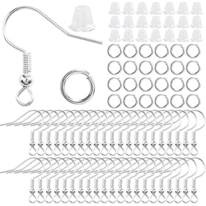 300Pcs Earrings Set Hypoallergenic Earring Hooks Jump Rings Clear