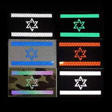Israeli National Flag Reflective Patches Embroideried Military Uniform Armband Tactical Morale Embroidery Badge Israel Patches