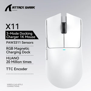 Attack Shark X11 3-Mode Connection /2.4GHz/Bluetooth ,PAW3311