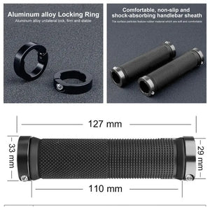 Bicycle Rubber Grips Alloy Lock Non-Slip Rubber Bicycle Handlebar