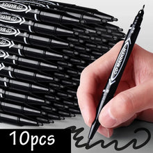 10Pcs/set Double Tip Art Black Blue ink Permanent Paint Marker Pen for