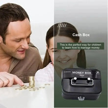 Lockable Money Safe Box with Key Metal Cash Box Portable Piggy Bank
