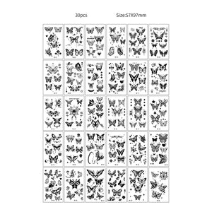 30pcs Temporary Tattoos for Children Unicorn Mermaid Car Fruit Cartoon