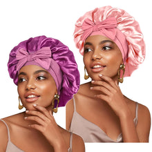New Satin Solid Sleeping Hat With Stretchy Tie Band Elastic For Women