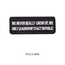 DIY Black White Words Letter Patches For Clothing Embroidered Badge Rock Hippie Iron On Clothes Sticker Badge Appliques Stripes