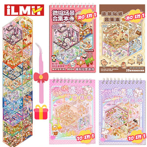 20Pcs 20in1 3D Cartoon Sticker Book | DIY Scenes Creative Gift for