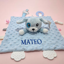 Personalized Baby Security Blanket Teether Plush Stuffed Toy Custom Blanket Comforter Bunny Elephant Soothe Appease Baby Gift