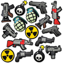8pcs fiery Cartoon pistol pattern Shoe Charm PVC Decorations Assorted Style Detachable Waterproof Suitable summer For Gift ideal
