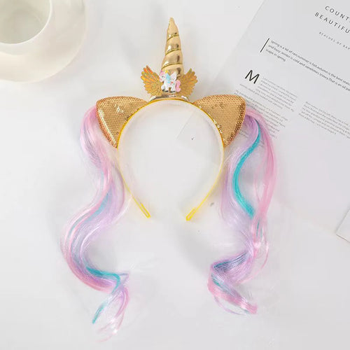 Unicorn Birthday Girl Headband Baby Shower Party Cute Kids Hair Hoop