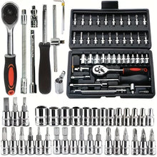 46pcs Ultimate Auto Marine Tool Kit with Socket Wrench Ratchet Set and