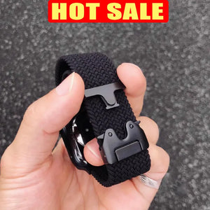 Braided Solo Loop Strap For Apple Watch band 44mm 45mm 46mm 40mm 41mm