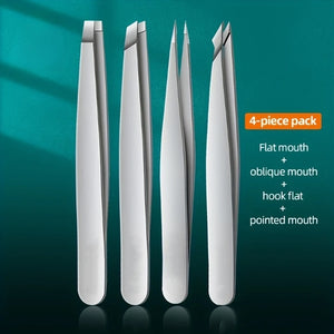 4pcs Professional Tweezers Set Perfect For Eyebrow Hair Removal