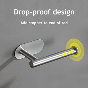 1pc Stainless Steel Paper Towel Holder No Punch Wall Mount Paper Roll