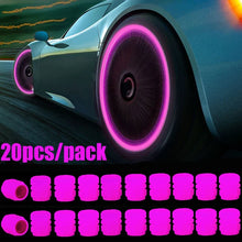 1-20PCS Luminous Car Tire Valve Cap Fluorescent Night Glowing Decor