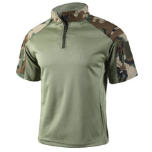 Summer Men's Outdoor Tactical Frog Suit Short Sleeve Camouflage Training Combat Shirt Breathable Tops Lightweight Fast Drying