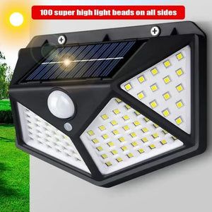 1/2/4/6Pcs 100 LED Wall Lights Outdoor Solar Lamp PIR Motion Sensor