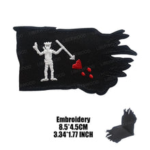 Pirate Flags Jolly Roger Black Beard Edward Teach Tactical Patch Hook & Loop Blackbeard Skull Heart Embroidered Badge Emblem