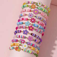 12Pcs/set Unicorn Cat Flower Charm Elastic Handmade Beaded Bracelets