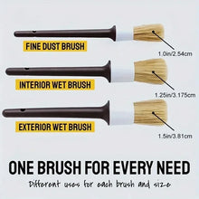 3PCS Car Exterior Interior Detail Brush Boar Hair Bristle Brushes for