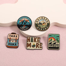 Hiking Outdoor Enamel Pins Take Hike Backpack Hike More Brooches Nature Mountain Badges Adventure Traveler Jewelry Gifts