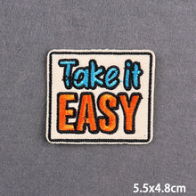 Warning Letters Embroidery Patches For Jeans Good Vibes Iron On patch Thermoadhesive Patches For Clothes Applique Stickes Logo