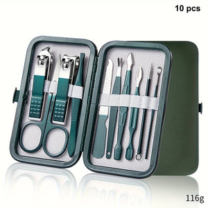 7/10/12/18 pcs Spring Green New Stainless Steel Nail Clippers Set