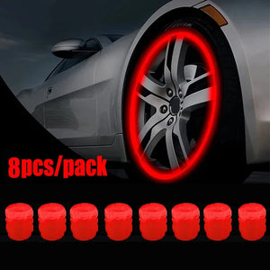 1-20PCS Luminous Car Tire Valve Cap Fluorescent Night Glowing Decor