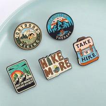 Hiking Outdoor Enamel Pins Take Hike Backpack Hike More Brooches Nature Mountain Badges Adventure Traveler Jewelry Gifts