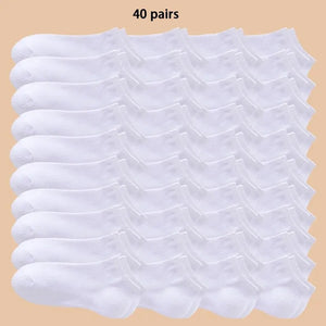 4/5/10/20/40 Pairs of Solid Color Socks, Soft and Lightweight Ankle