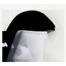 5Pairs Black and white cat women's socks, glass fiber breathable sweat