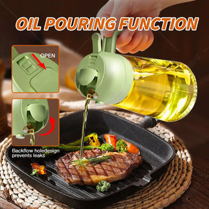 470ml Kitchen Oil Sprayer Bottle Glass Olive Oil Dispenser  Oil Jar