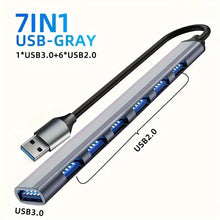 USB C Hub USB Hub 3.0, Aluminum 7 in 1 USB Extender, USB Splitter with