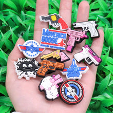 New 1pcs PVC Shoe Charms Fit Wristband Dynamite Grenade Gun Speed Comply Hole Slipper Decoration Shoe Accessories Kid Gift