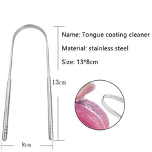 3 Colors Stainless Steel Tongue Scraper U-shaped Metal Fresh Breath