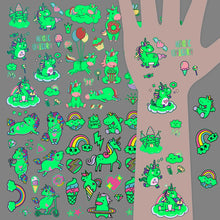 5pcs Luminous Glow Unicorn Cute Pattern Waterproof Temporary Tattoo