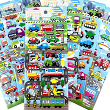 6 Sheets 3D Bubble Sticker Car Truck Plane Traffic Waterproof Cartoon