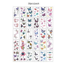 30pcs Temporary Tattoos for Children Unicorn Mermaid Car Fruit Cartoon
