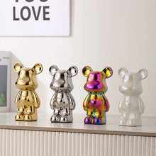 Ceramic Cartoon Teddy Bear Figurine Love Bear Ornament Living Room