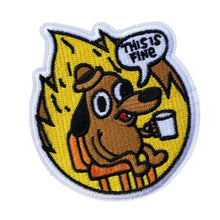 This Is Fine Dog Meme Patches Men White Edge Iron On Sew On Patch Jackets Jeans Bags More